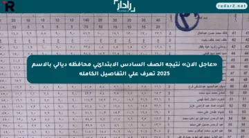 «عاجل الآن» نتيجة الصف السادس الابتدائي محافظة ديالى بالاسم 2025 تعرف على التفاصيل الكاملة